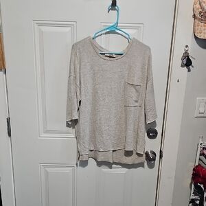 Philosophy Heather Light Beige Pocket Tee with Chest Pocket